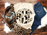 Abstract Leopard Monogram T-Shirt