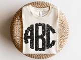 Black Glitter Monogram T-Shirt