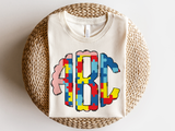 Autism Puzzle Piece Monogram T-Shirt