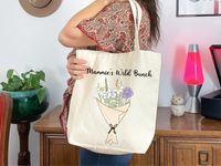 Birth Flower Canvas Totes